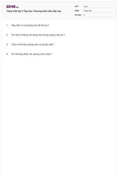 Tiếng Việt lớp 3 Tập đọc: Chương trình xiếc đặc sắc