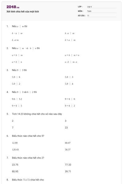 Xét tính chia hết của một tích