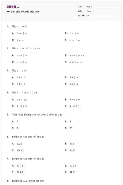 Xét tính chia hết của một tích