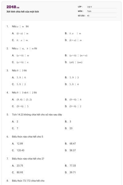 Xét tính chia hết của một tích