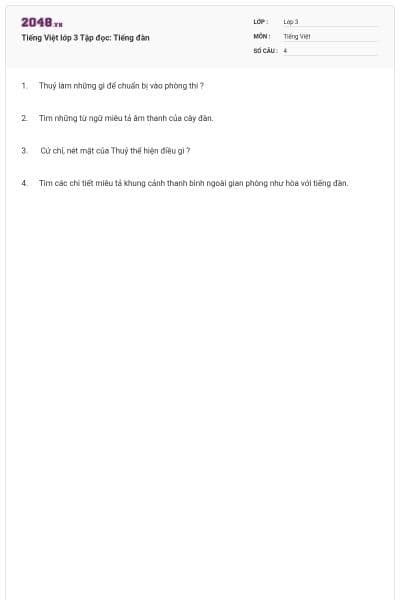 Tiếng Việt lớp 3 Tập đọc: Tiếng đàn