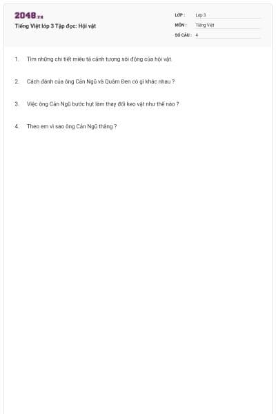 Tiếng Việt lớp 3 Tập đọc: Hội vật