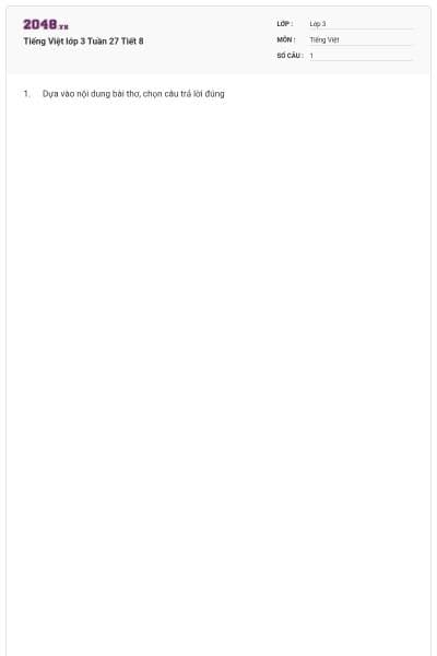 Tiếng Việt lớp 3 Tuần 27 Tiết 8