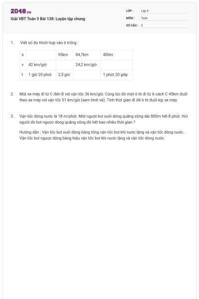 Giải VBT Toán 5 Bài 138: Luyện tập chung