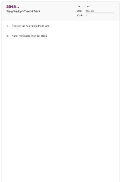 Tiếng Việt lớp 3 Tuần 35 Tiết 3