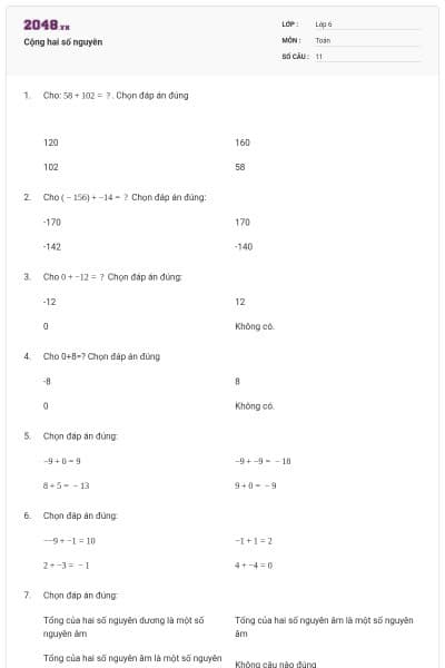 Cộng hai số nguyên