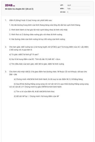 Đề kiểm tra chuyên đề I (đề số 2)