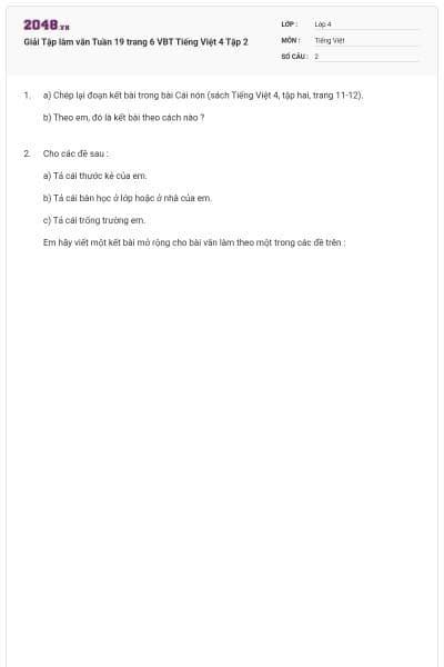 Giải Tập làm văn Tuần 19 trang 6 VBT Tiếng Việt 4 Tập 2
