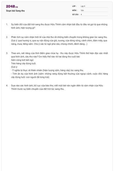 Soạn bài Sang thu