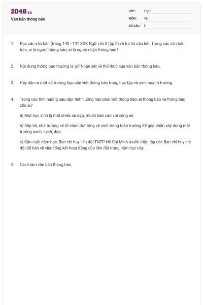 Văn bản thông báo