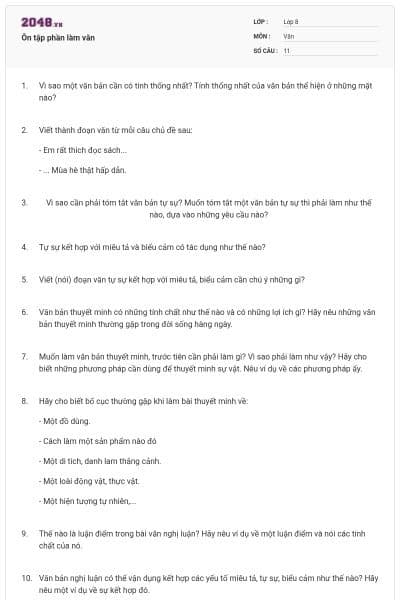 Ôn tập phần làm văn