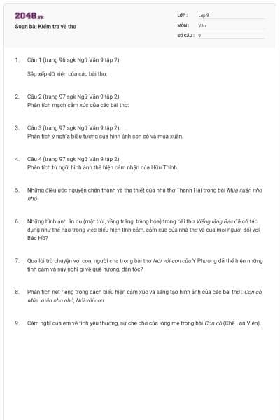 Soạn bài Kiểm tra về thơ