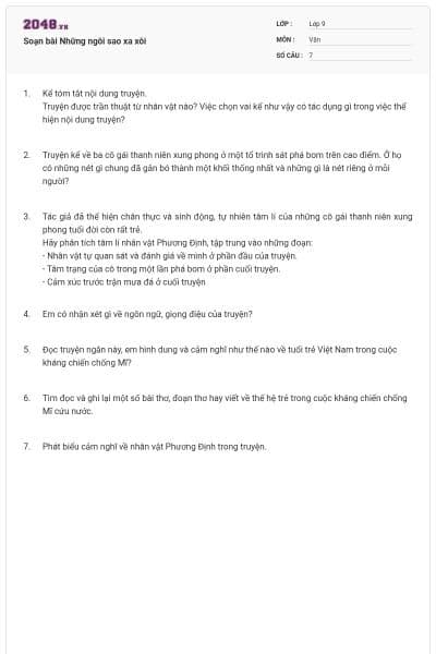 Soạn bài Những ngôi sao xa xôi