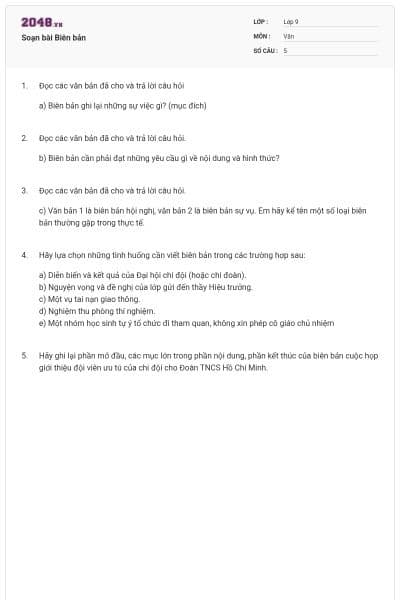 Soạn bài Biên bản