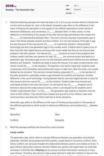 Reading – The Generation Gap