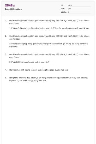 Soạn bài Hợp đồng