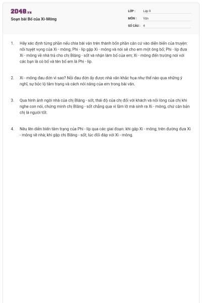 Soạn bài Bố của Xi-Mông