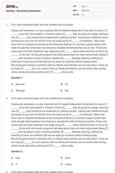 Reading - Becoming Independent