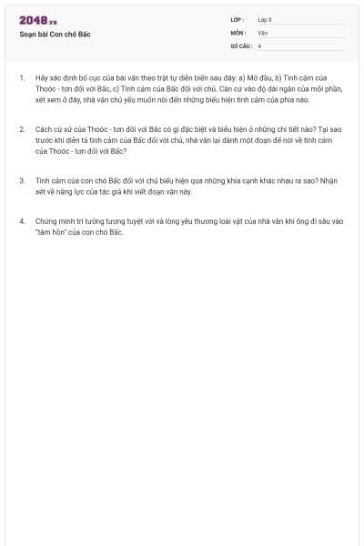 Soạn bài Con chó Bấc