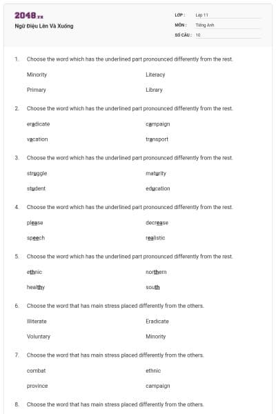 Ngữ Điệu Lên Và Xuống