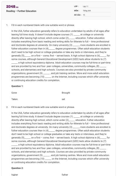 Reading – Further Education