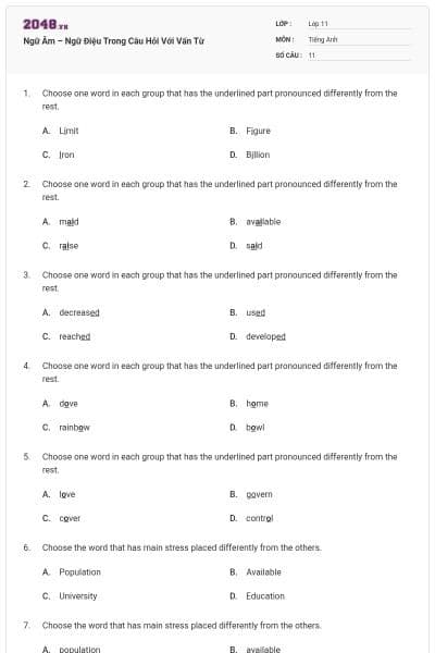 Ngữ Âm – Ngữ Điệu Trong Câu Hỏi Với Vấn Từ