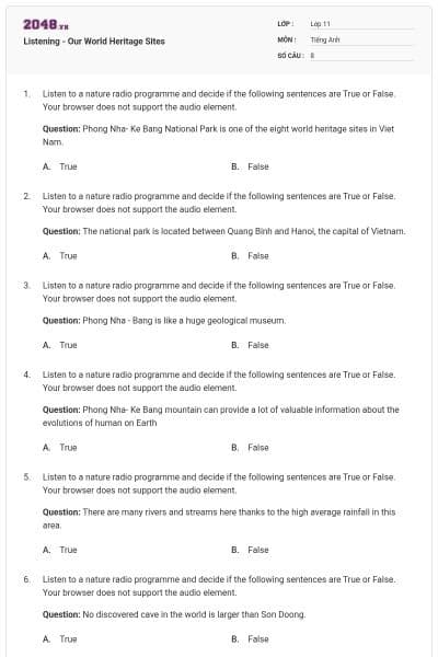 Listening - Our World Heritage Sites