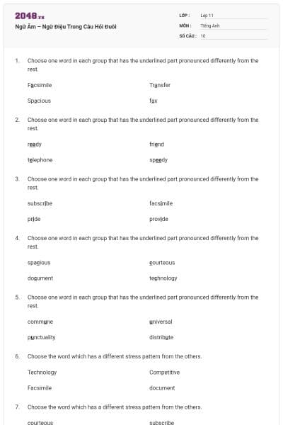 Ngữ Âm – Ngữ Điệu Trong Câu Hỏi Đuôi