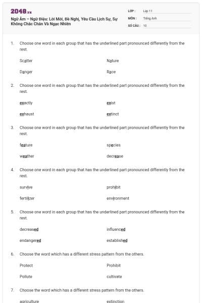 Ngữ Âm – Ngữ Điệu: Lời Mời, Đề Nghị, Yêu Cầu Lịch Sự, Sự Không Chắc Chắn Và Ngạc Nhiên