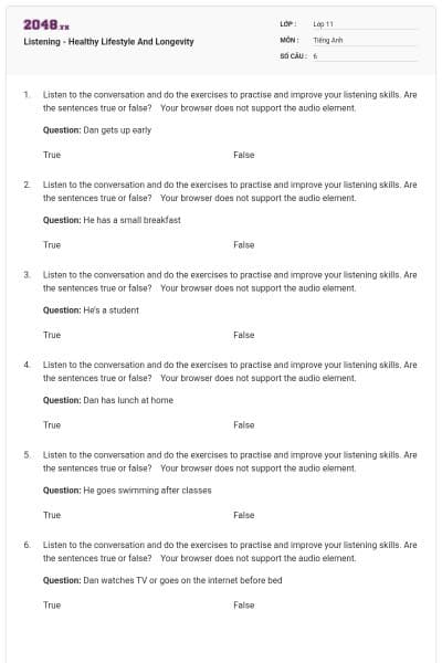 Listening - Healthy Lifestyle And Longevity