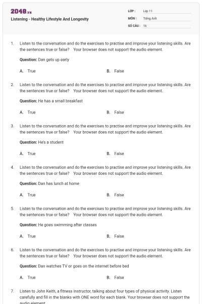 Listening - Healthy Lifestyle And Longevity