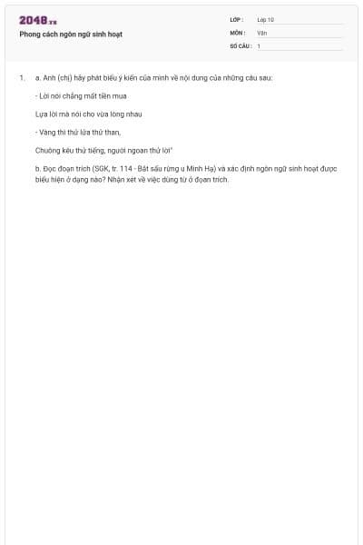 Phong cách ngôn ngữ sinh hoạt