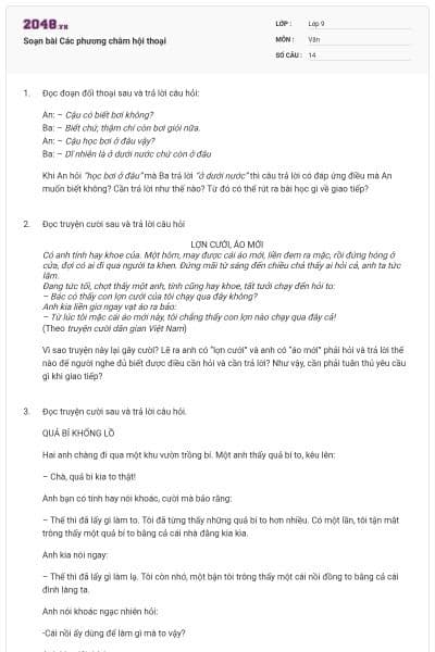 Soạn bài Các phương châm hội thoại