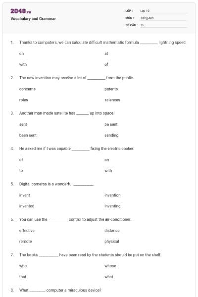 Vocabulary and Grammar