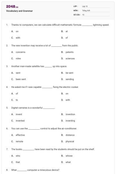 Vocabulary and Grammar
