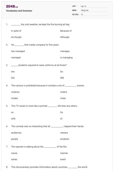 Vocabulary and Grammar