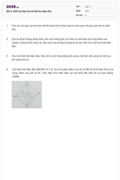 Bài 2: Khối đa diện lồi và khối đa diện đều