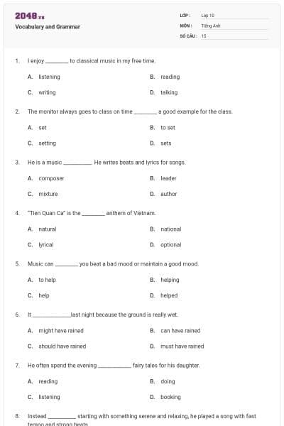 Vocabulary and Grammar