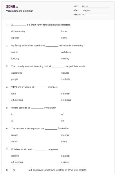 Vocabulary and Grammar