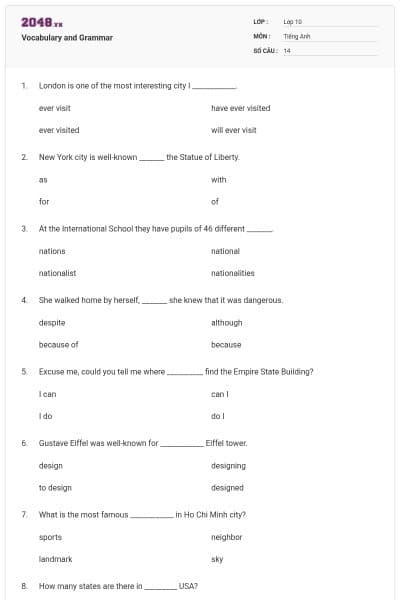 Vocabulary and Grammar