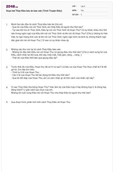 Soạn bài Thúy Kiều báo ân báo oán (Trích Truyện Kiều)