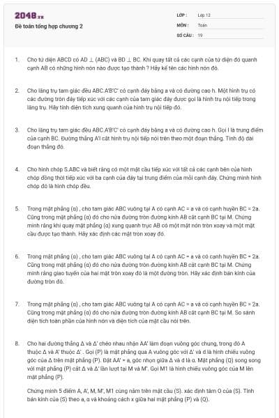 Đề toán tổng hợp chương 2