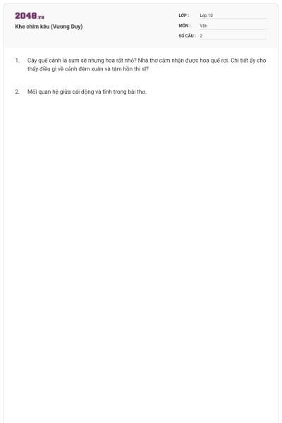 Khe chim kêu (Vương Duy)