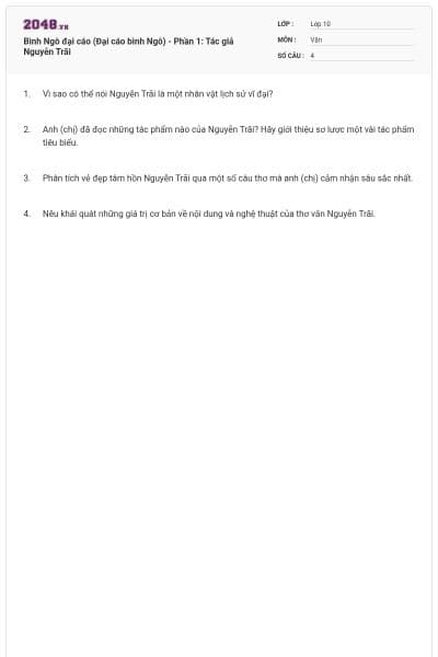 Bình Ngô đại cáo (Đại cáo bình Ngô) - Phần 1: Tác giả Nguyễn Trãi