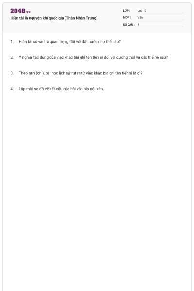 Hiền tài là nguyên khí quốc gia (Thân Nhân Trung)