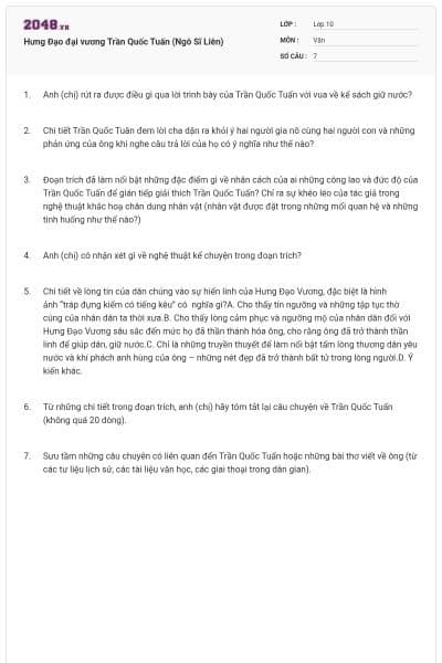 Hưng Đạo đại vương Trần Quốc Tuấn (Ngô Sĩ Liên)