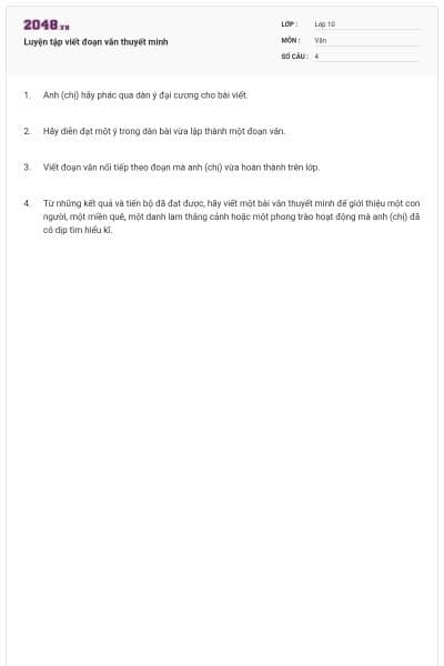 Luyện tập viết đoạn văn thuyết minh