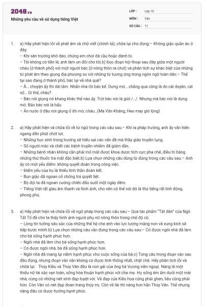 Những yêu cầu về sử dụng tiếng Việt