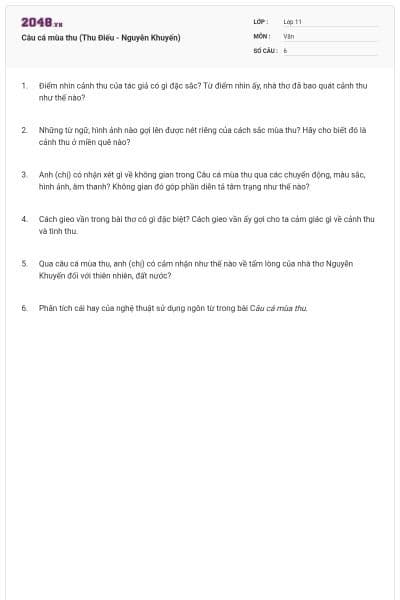 Câu cá mùa thu (Thu Điếu - Nguyễn Khuyến)