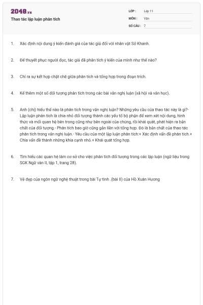 Thao tác lập luận phân tích